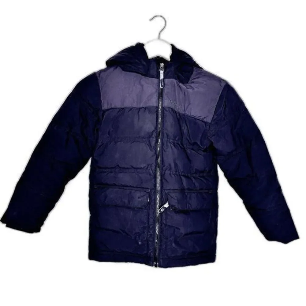 Marmot Boys Black Duck Down Zippered‎ Hooded Winter Puffer Jacket Size